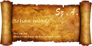 Szluka Anikó névjegykártya